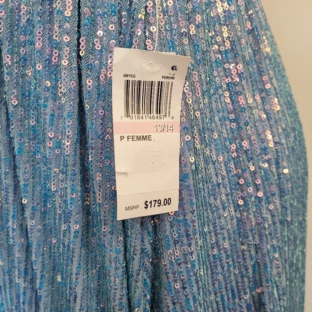 B Darlin Juniors Iridescent Sequined Dress - Picture 8 of 12